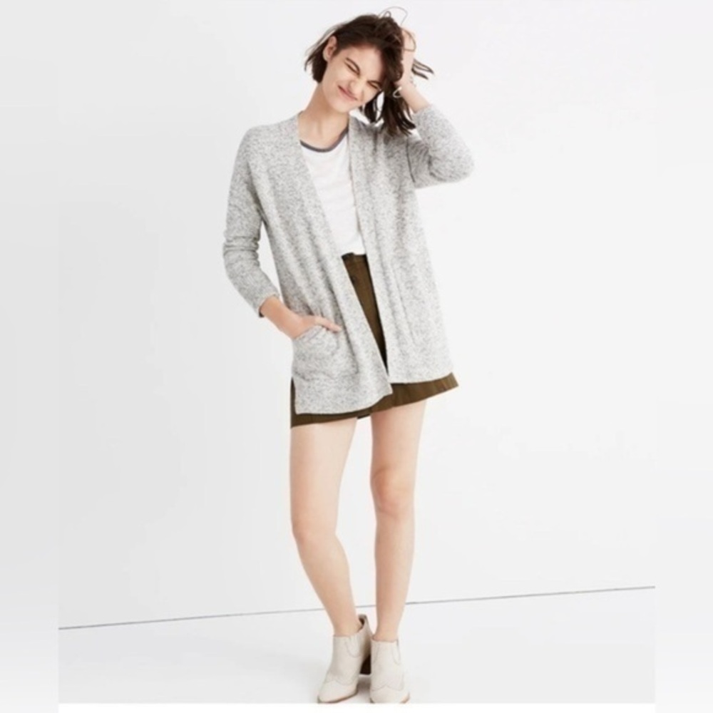 Madewell Women’s X Small White Marled Aztec Cotton Midland Cardigan Sweater XS